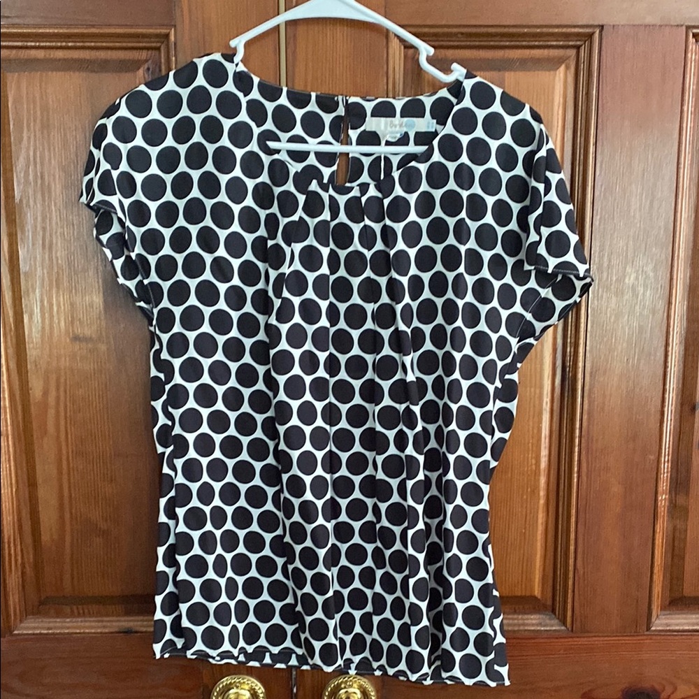 Boden Black and White Polka Dot Blouse